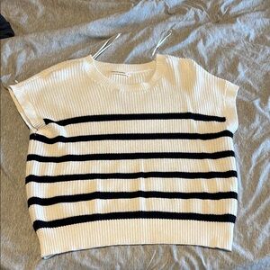 Striped Knit Top in Black and White